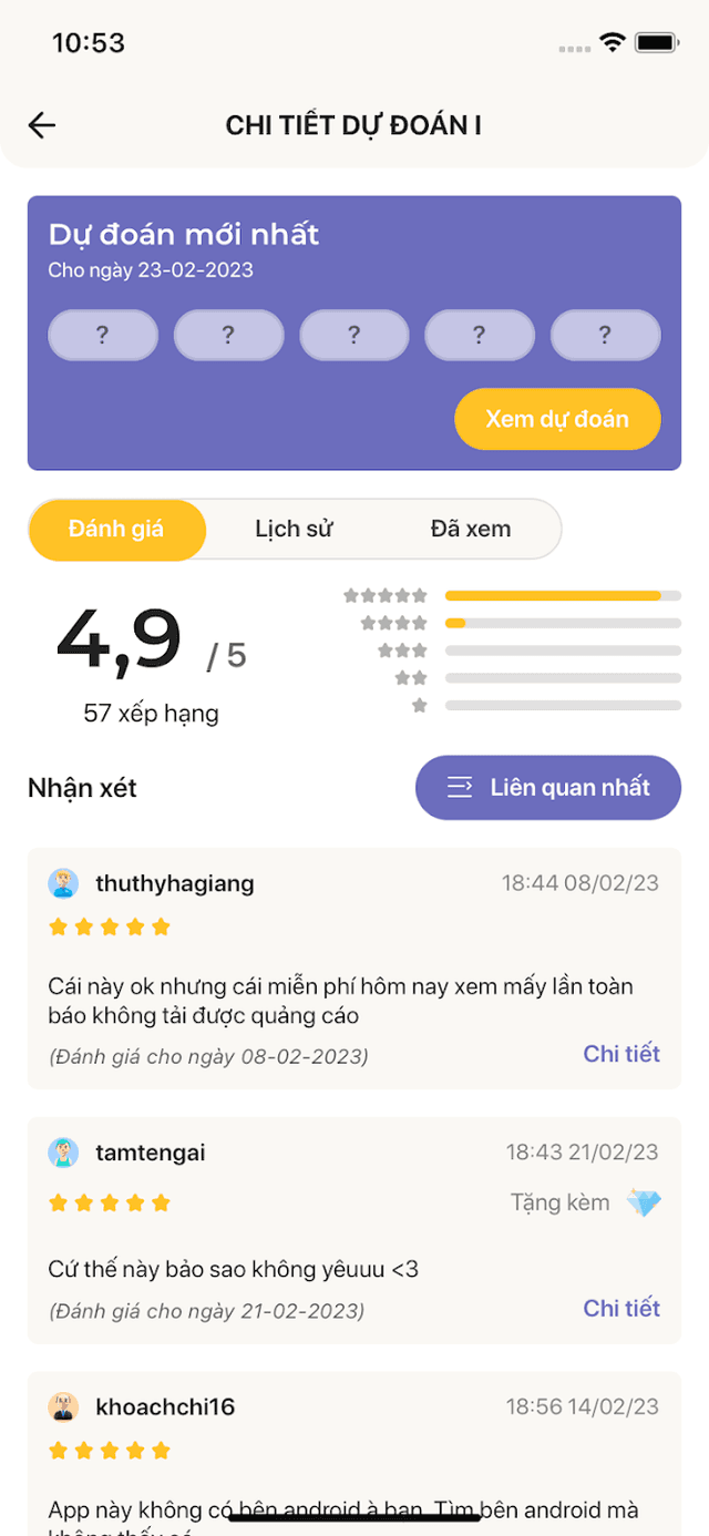VNLOTTO App Interface